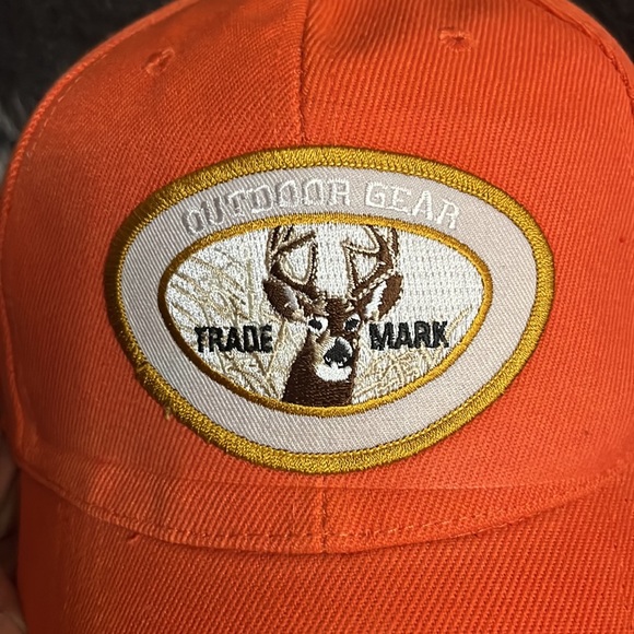NWOT Outdoor Gear Trade Mark orange deer ball cap Velcro adjustable back strap - Picture 5 of 5